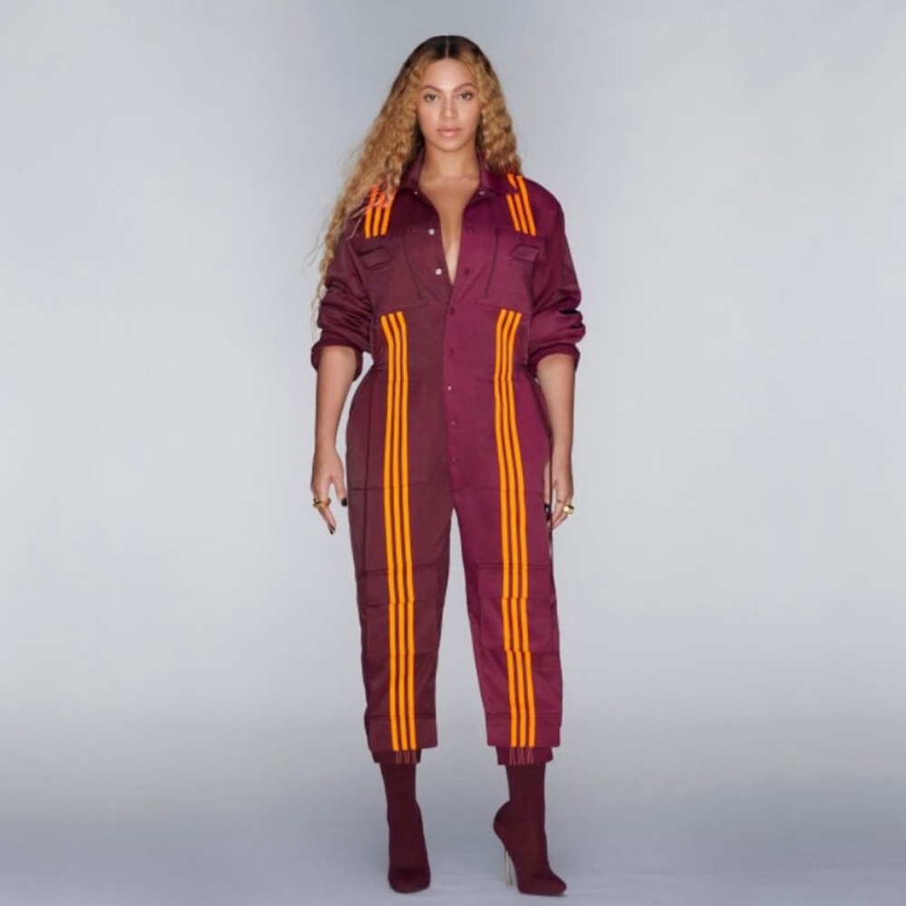 IVY PARK Adidas Satin Twill Burgundy Gorpcore Jumpsuit Size XL